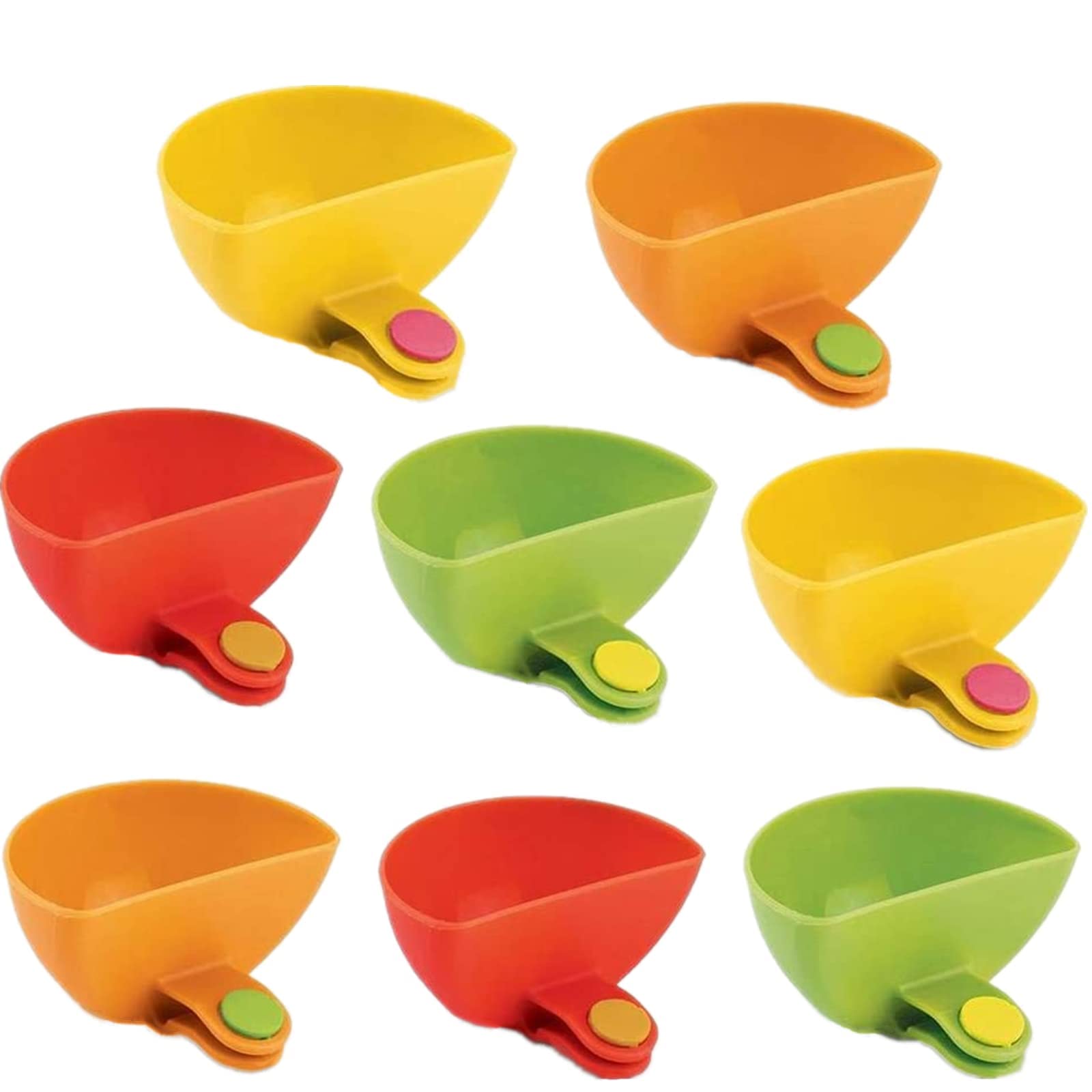 8 Pcs Dip Clips Dip Holders Tomato Sauce Salt Vinegar Sugar Flavor Spices Dip Container Bowl, Assorted Colors