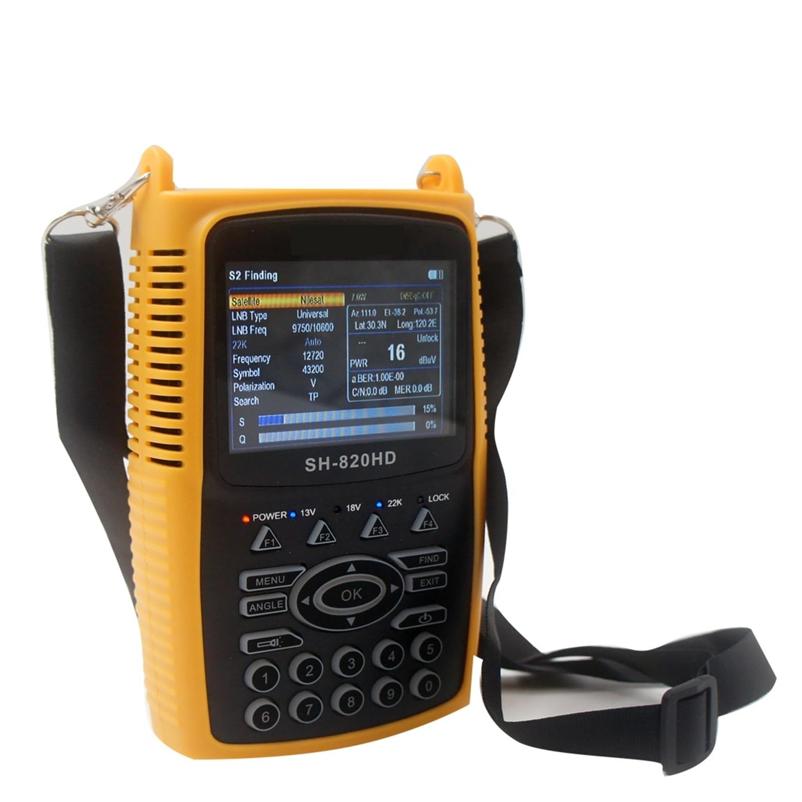 Localizador de buscador de satélite Digital SH-820HD DVB-S2 con Pantalla LCD de 3,5 Pulgadas medidor de Fuerza de búsqueda Pantalla LCD(DVB-S2+T2)