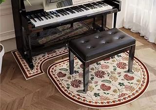 Cojín de piano negro – Alfombra de banco extra gruesa en forma de U, alfombrilla antideslizante de polipropileno para instrumentos