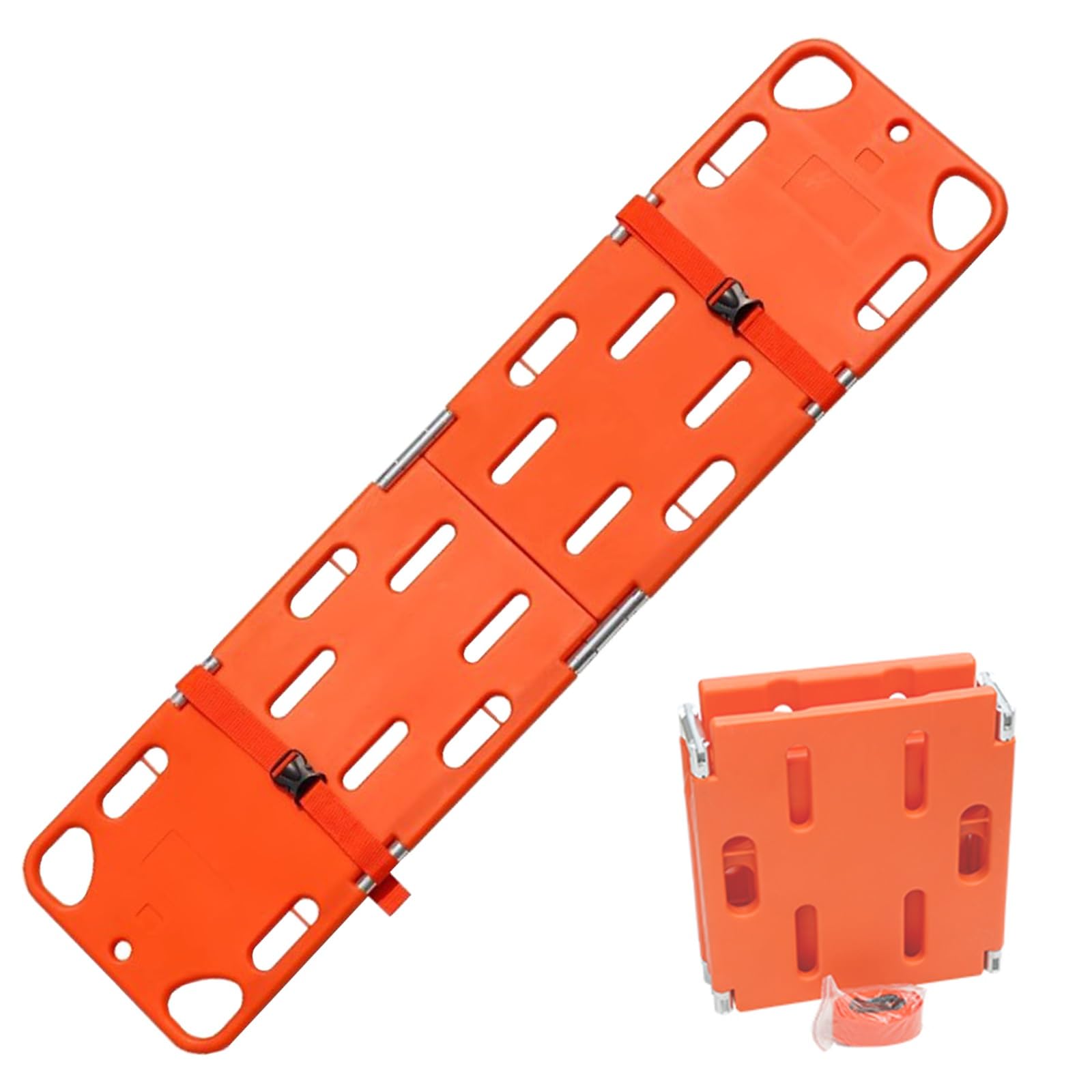 JYHHCYS Spine Board for Water Rescue, Foldable Spine Board Stretcher Backboard with 2 Adjustable Straps, Lightweight PE Rescue Spine Boards for Patient Transport
