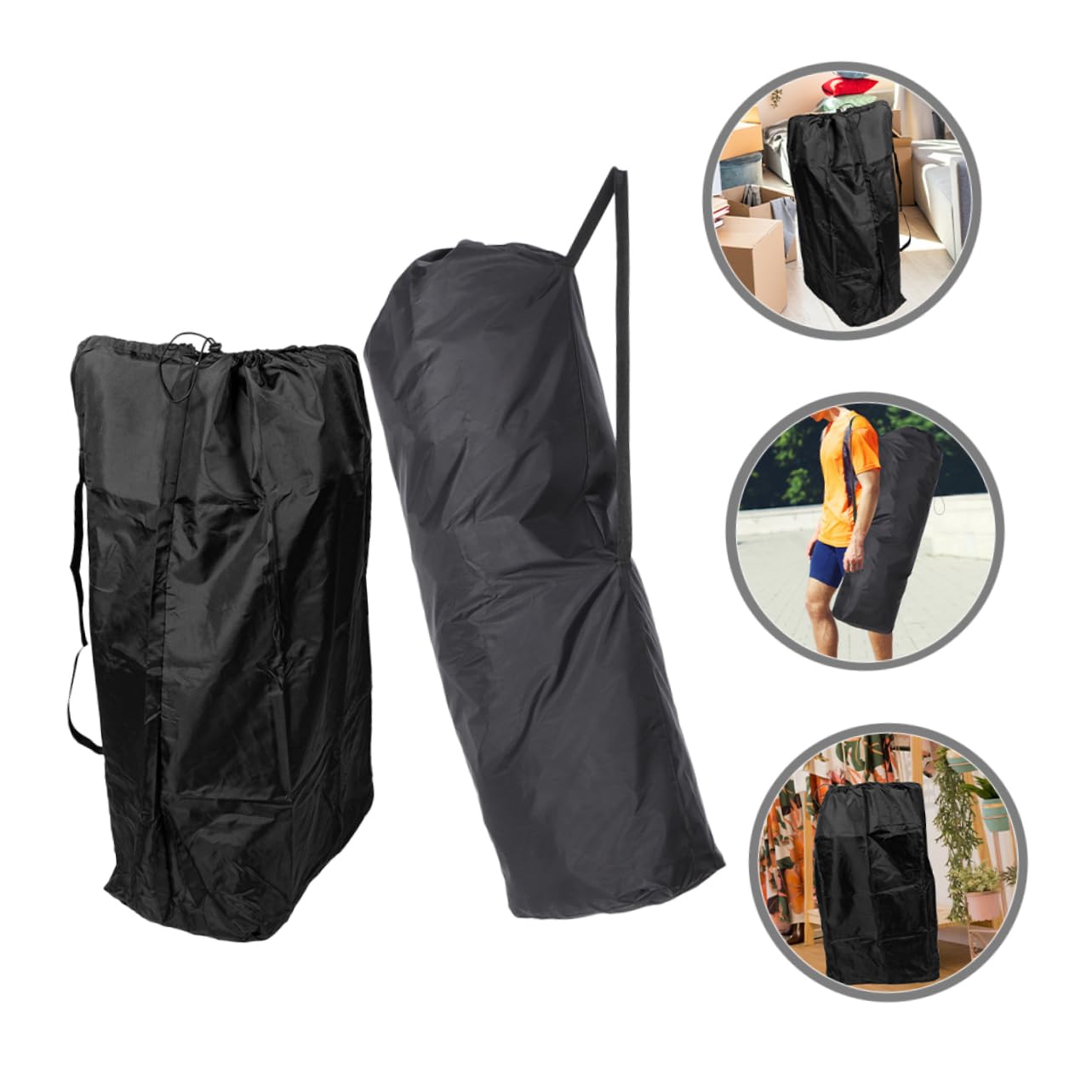 Yardwe 3 Set Set Di Borse Da Viaggio Per Passeggino Sacchetti Sottovuoto Per Piumini Borsa Custodia Per Piumino Coperchio Contenitori Trasparenti Con Coperchi Stoffa Black 2 Pezzi * 3