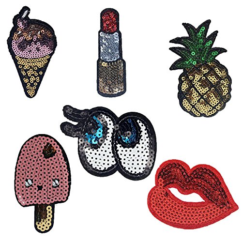 6 Pcs Iron On Patch Sew On Patch for Clothes Applique Craft DIY Accessories,6 Different Pcs by Crqes