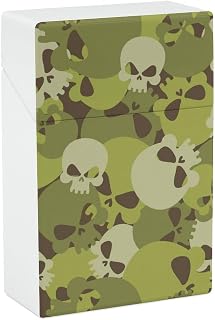Military Skulls Cigarette Case Smoking Box Pocket Holder Lightweight Match Coin Pouch for Men Women