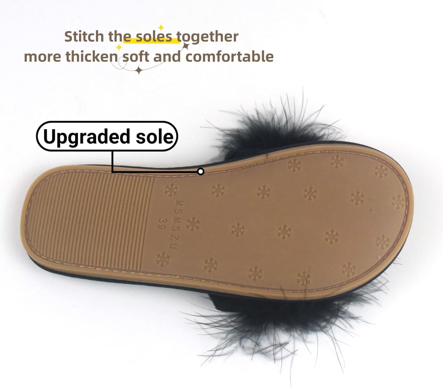 FAYUEKEY Fuzzy Slippers for Women Fluffy Furry Open Toe Cute Slippers House Bedroom Shoes - Image 4