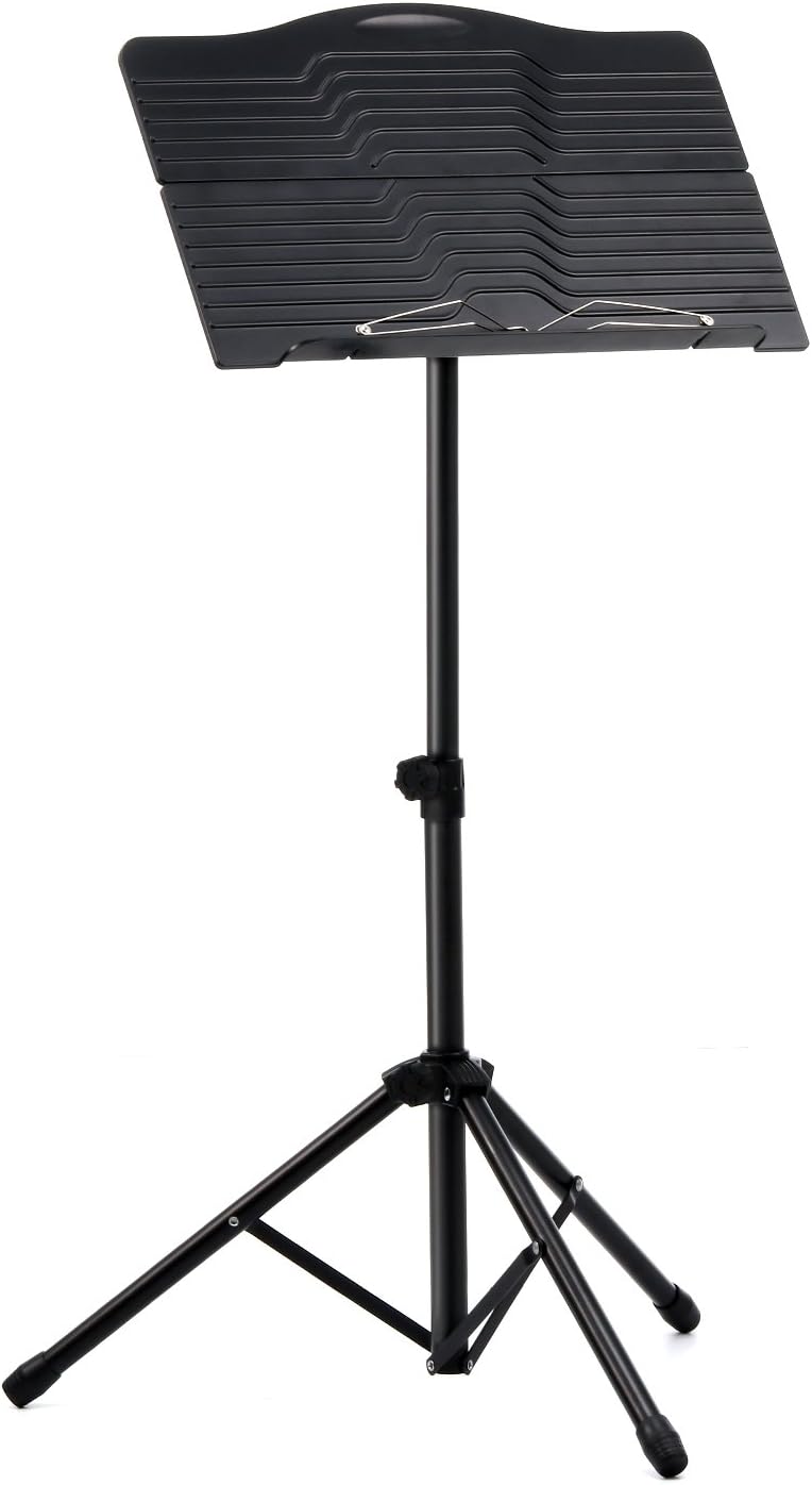 Donner Sheet Music Stand with Light, DMS-1 Portable Metal Music Stand, Tabletop Music Book Stand for Guitar, Ukulele, Violin Players