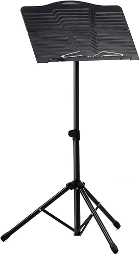 Miniatura 4 de Donner Soporte de partituras con luz, DMS-1 soporte de música portátil de metal, soporte de libro de música de mesa para guitarra, ukelele