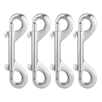 Double Ended Bolt Snaps Hook Sided Clips Trigger Clips Chain Metal Clips 4 Inch Silver 4pcs