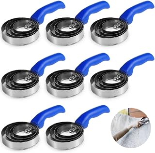 8 cepillos reversibles de curry para caballo, peines de acero inoxidable de 4 anillos, raspadores de aseo de metal para caballos, vacas, perros y ovejas