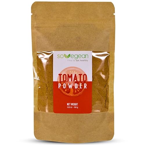 Tomate en polvo de Sovegean  3.53 oz  100% puro y vegano  Ideal para cocinar, salsas y batidos  Oferta por tiempo limitado