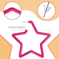 Telooco Retro Neon Csillag Karika Fülbevaló Nőknek - Akril Vintage 80-90-es Évek Stílusú Rózsaszín Fülbevaló Farsangra, Halloweenre, Jelmezp 2