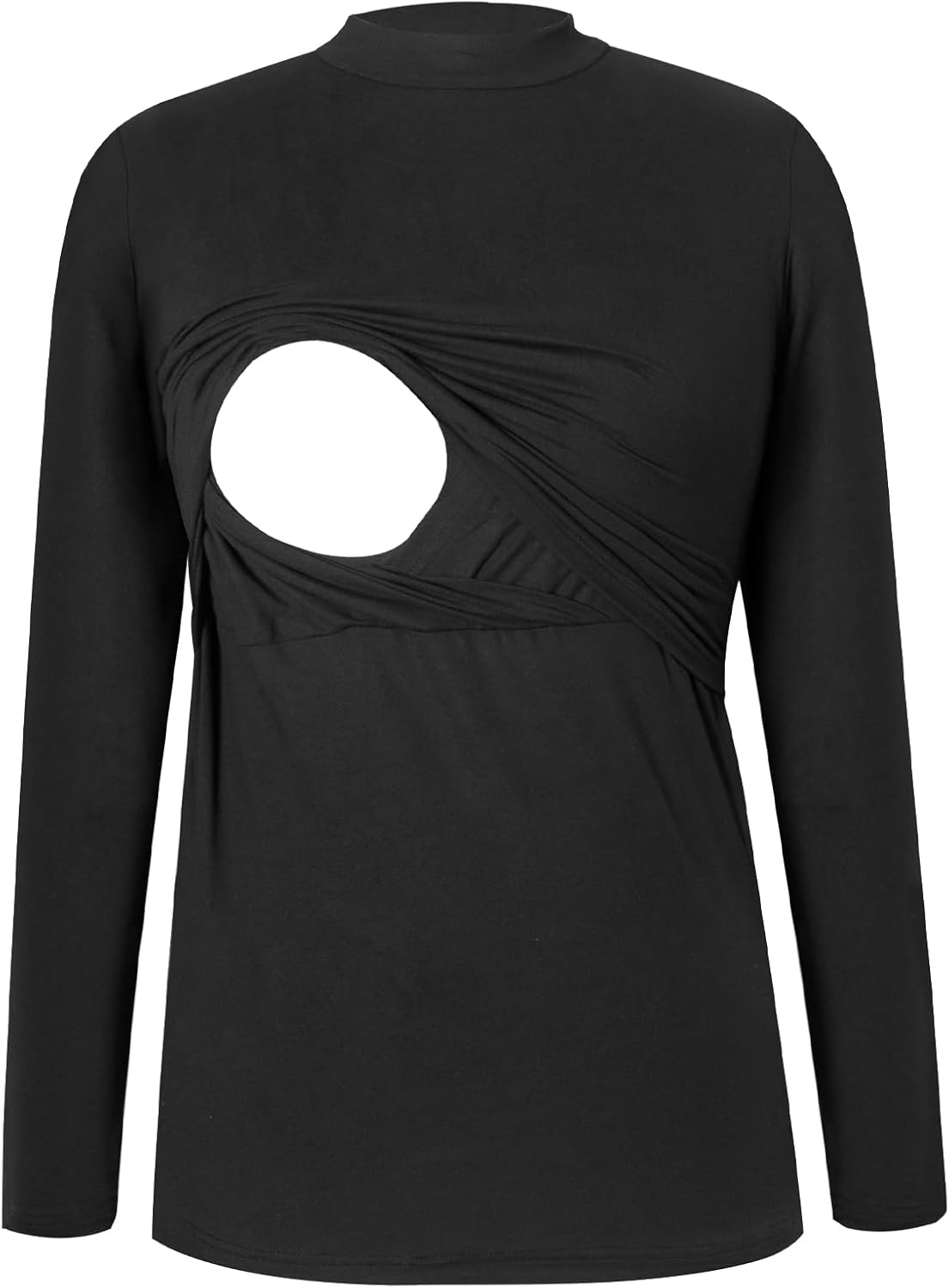 Smallshow Women's Nursing Tops Crew Neck Long Sleeve Breastfeeding Shirt 3 Packs - Image 2