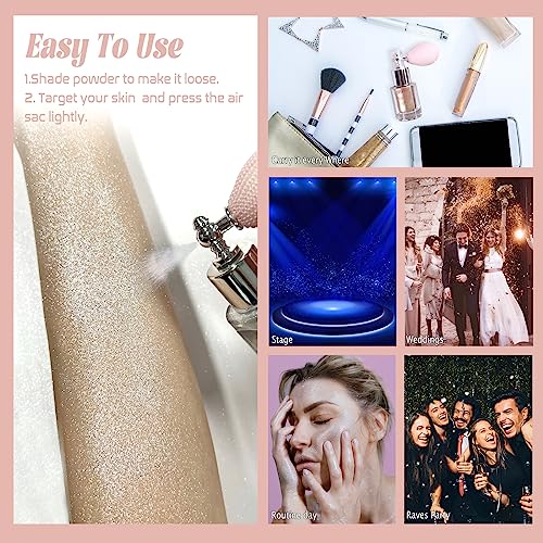 Boko Highlighter Powder Spray, Cosmetic Grade Body Shimmer Spray High Gloss Diamond Highlight Glitter Magic Powder Makeup Sparkle Glitter Hairspray Rave Accessories For Women Face Paint Hair Clothes #TOP5