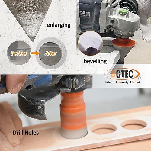 Miniatura 6 de BGTEC Juego de brocas de núcleo de diamante, 10 piezas de sierra de agujero para azulejos de 68102535502.559 in con puntas de dedo de diamante de