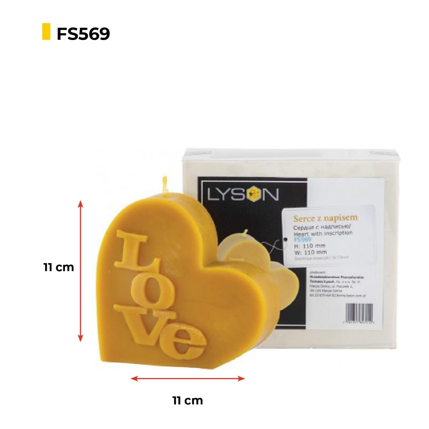 LYSON Kerzengießform Silikonform Herz mit Aufschrift Höhe 11,5 cm Silikon Kerzenform für Sojawachs Bienenwachs Gips Seifer Aromatherapie Kerzenherstellung Bienenwachskerzen Geschenkidee