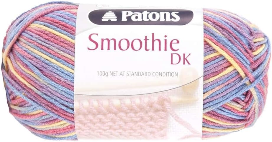 Patons Smoothie Double Kntting Yarn (DK) / 100g Balls and 100% Acrylic Machine Washable Yarn - 16 Colours in The Range - Colour 2020 - Multi Mix- 1 x 100g Ball