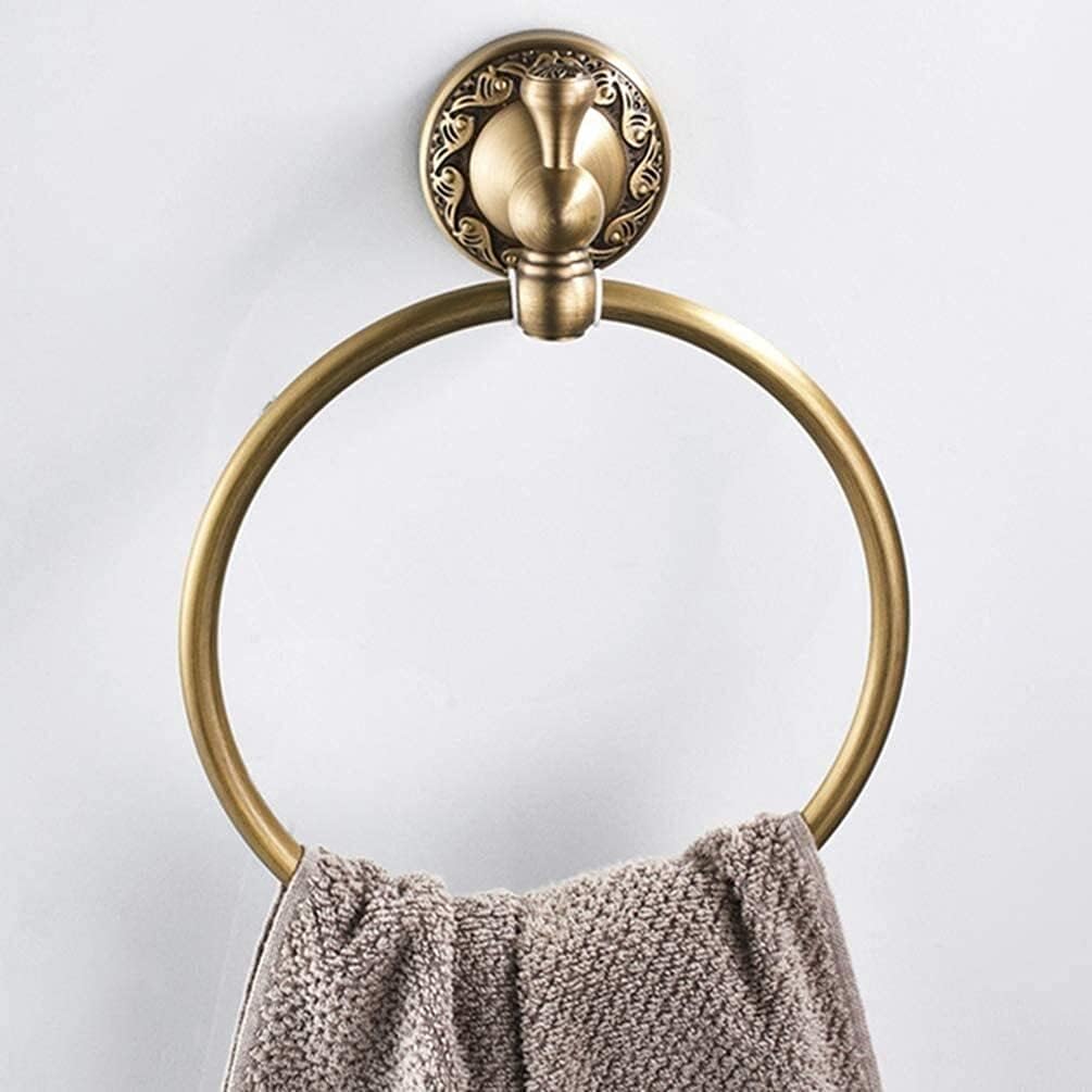 Hand Towel Holder European Antique Brass Towel Ring Towel Rack Metal Pendant Retro Ring Ring Towel Hanging Towel Rack