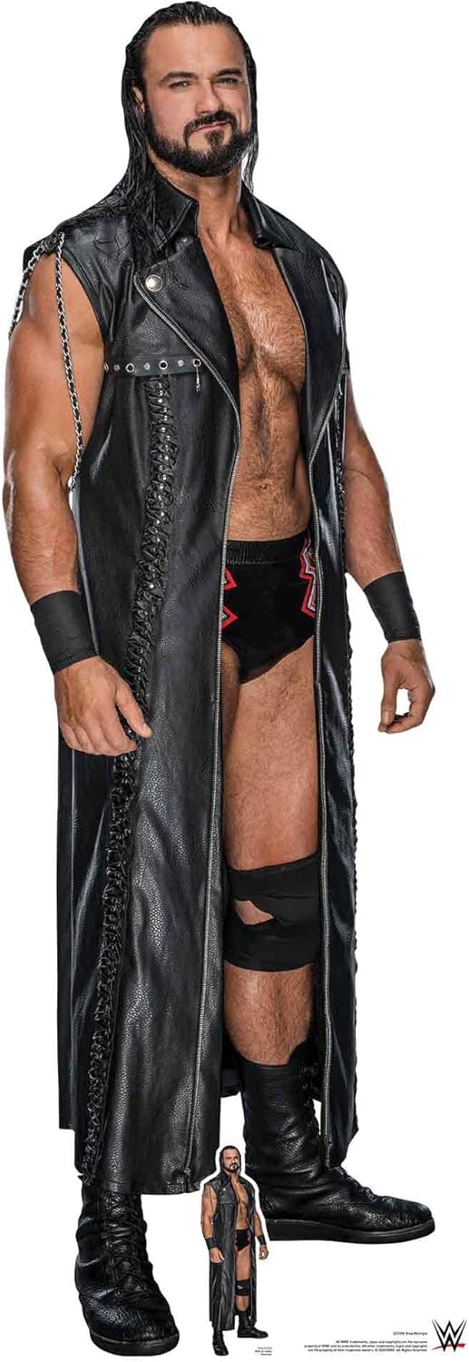 Star Cutouts Ltd SC1598 Drew McIntyre WWE Lifesize Cardboard Cutout with Free Mini Standee Perfect for Birthdays, Gifts, Parties & Fans, Multicolour