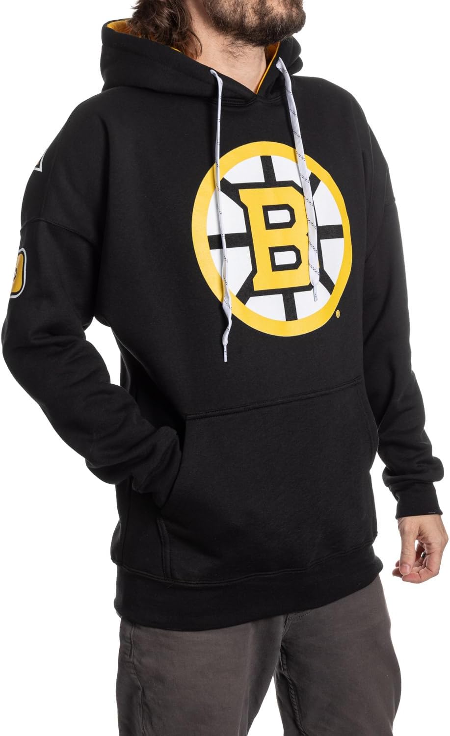 Calhoun NHL Arm-to-Arm Team Logo Hoodie – Officially Licensed Pullover Sweatshirt for Men | Warm Fleece Fan Gear