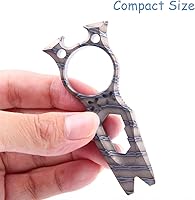 Vista 6 de Herramienta multiusos EDC de titanio con llave abrebotellas, función de barra de palanca, mini llavero portátil