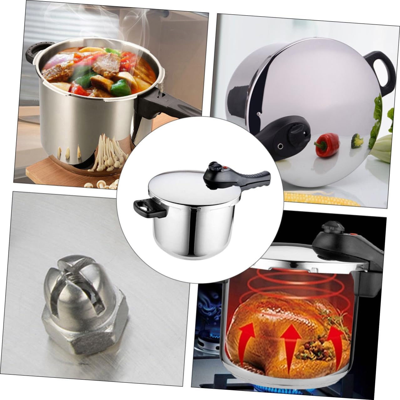 Sosoport Pressure Cooker for Home Use Gas Stove and Induction Cooker Compatible Stainless Steel Capacity Multifunctional Soup and Stew Pot with Asa Safety Standard