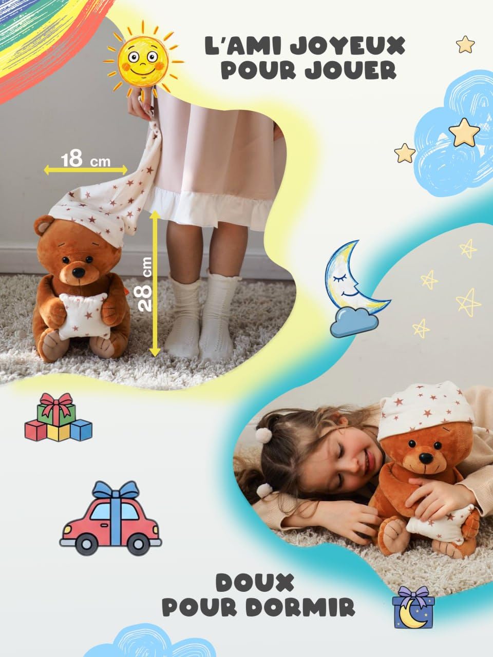 LeCoon Ours en Peluche – 500+ Histoires, comptines et berceuses