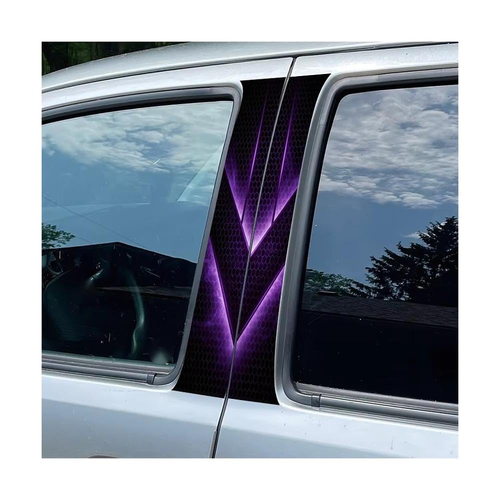 Auto Accessory Car Pillar Decals Waterproof Stickers V-Shaped Logo Glossy Material Protective Film