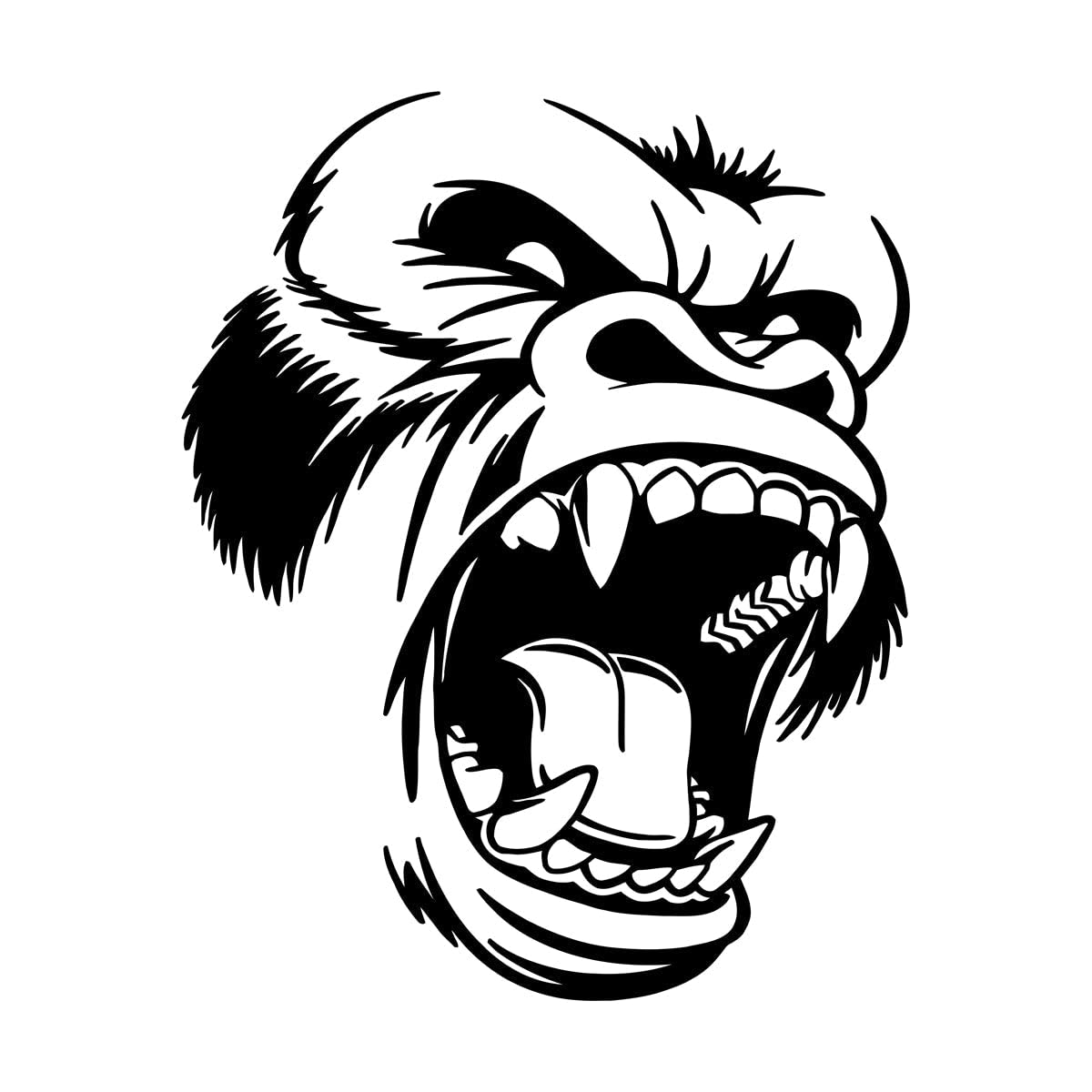 Lzhouting Wall Stickers 4651 Angry Gorilla Face Wall Sticker Vinyl Decal Mural Art Decor Animal Living Room Wall Decoration Decals Funny Large - 56X77cm