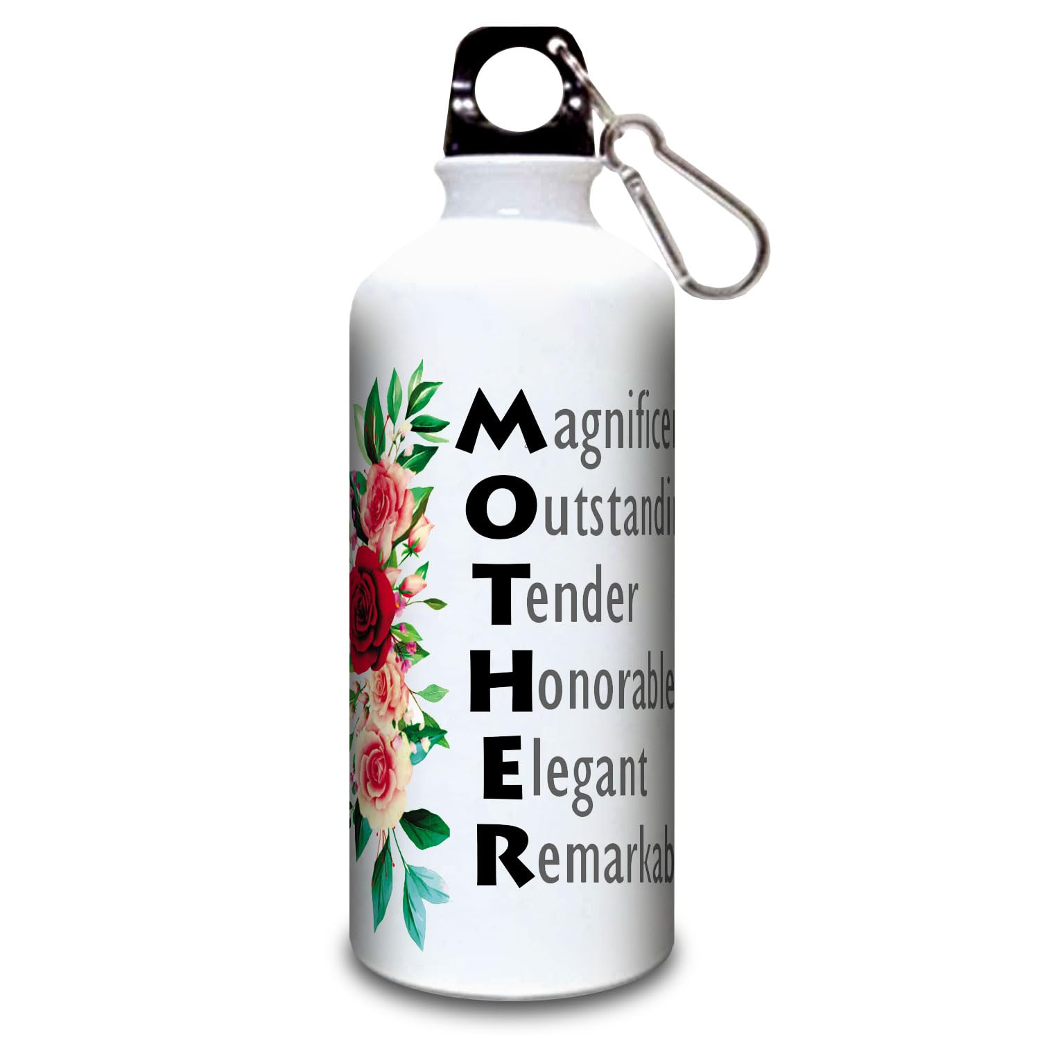 Mother Message Sipper Bottle 600 ml, Metal Printed Water Bottle for Mom with Meaningful Quote, Leakproof Gift for Mother, Mother’s Day Birthday Gift