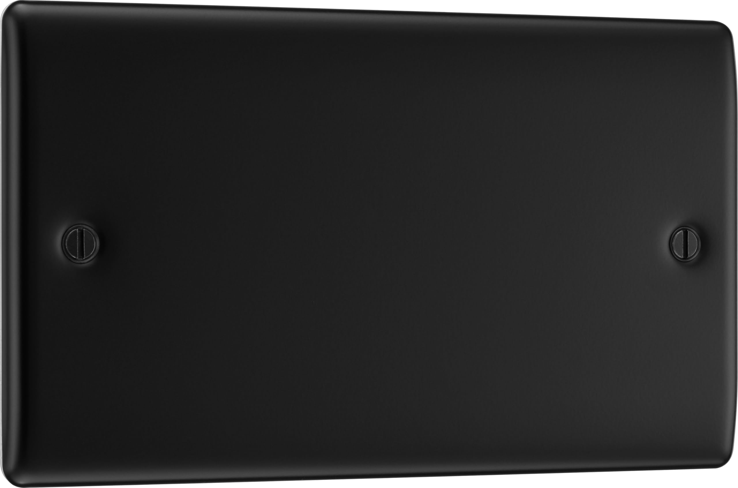 BG Electrical Double Blank Plate, Matt Black