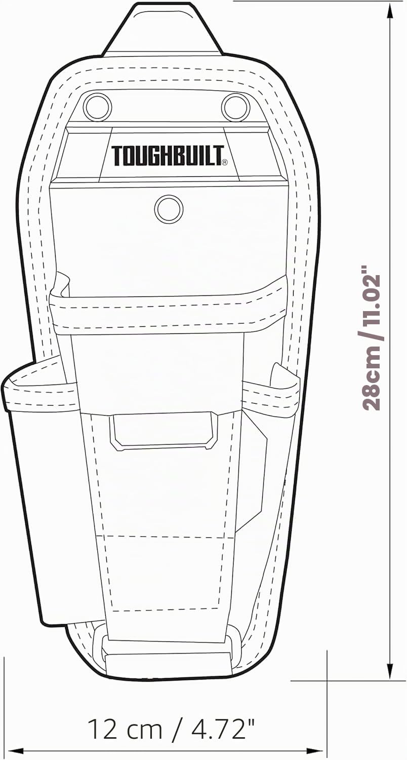 ToughBuilt - Bolsa de herramientas para alicates, bolsillos y bucles, clip de cinta métrica, destornillador, soporte para lápices, accesorios de funda de herramientas ajustables, organizador