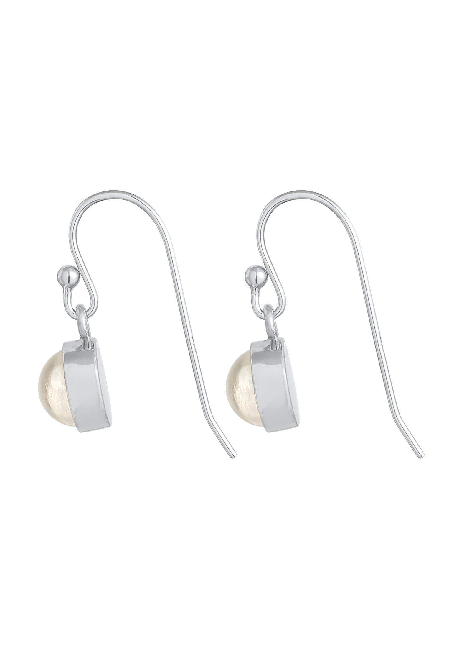 Elli Damen-Ohrringe Mondstein Moon Astro Basic Trend Edelstein weiß silber 925
