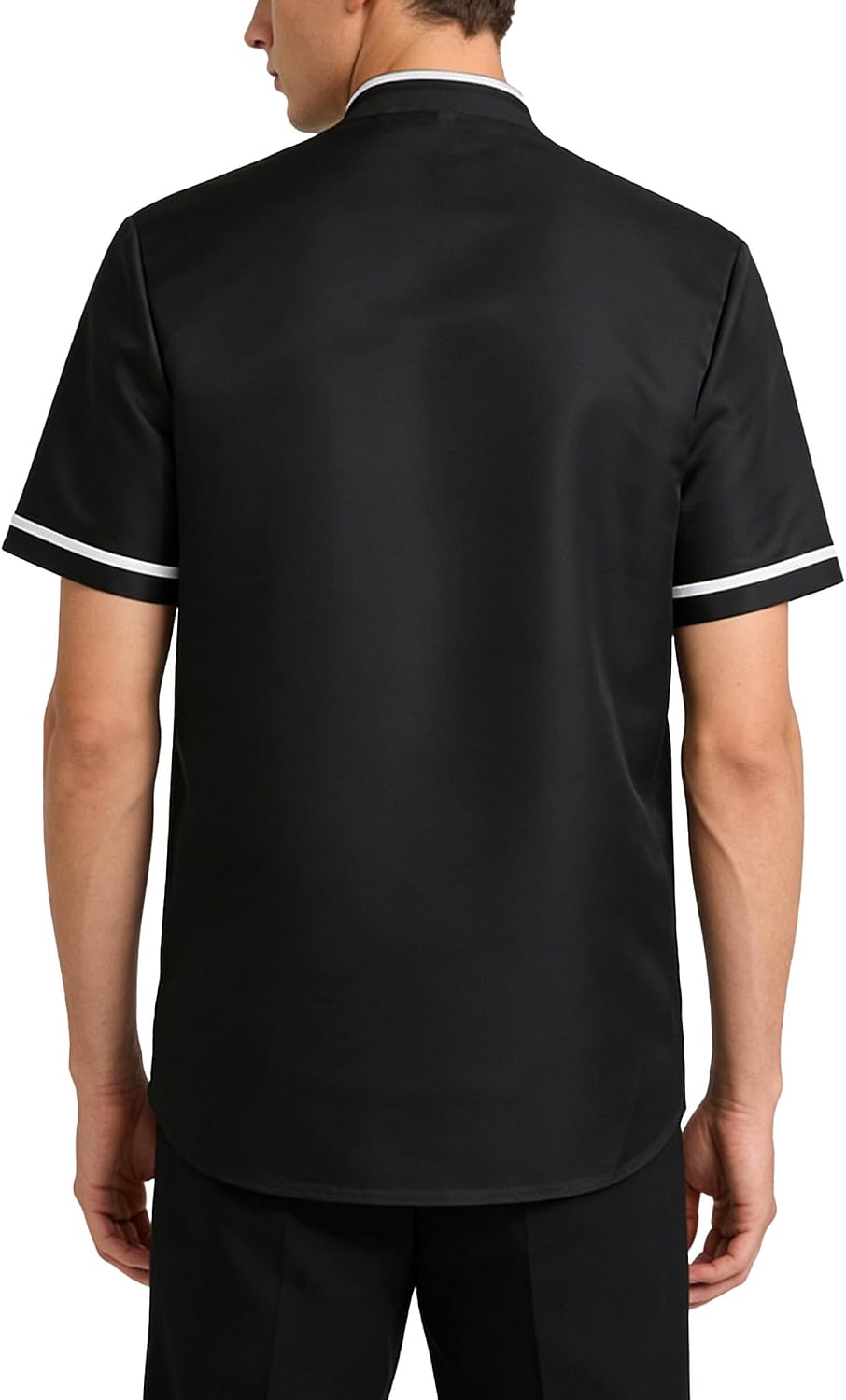 Men Barber Smock Tops Pocket Band Collar Pet Grooming Jacket Lightweight Hair Stylist Uniform