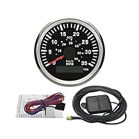 Vista 34 de ELING Velocímetro GPS marino Speedometer Speedo Gauge 35MPH con retroiluminación para barco, yate, barco, barco 3-3/8 pulgadas (3.346 in) 12 24