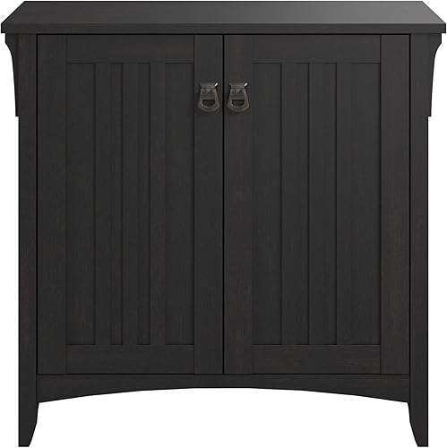 Miniatura 5 de Bush Furniture Salinas - Estantes de almacenamiento para armario, 2 puertas para oficina en casa, sala de estar, entrada, pequeño, color negro