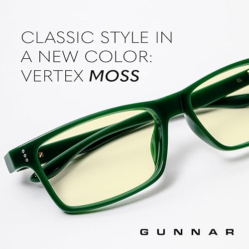 Miniatura 4 de GUNNAR - Gafas Vertex Premium para juegos y computadora - Bloquean el 65% de la luz azul - Tinte ámbar, musgo, Verde (Moss)