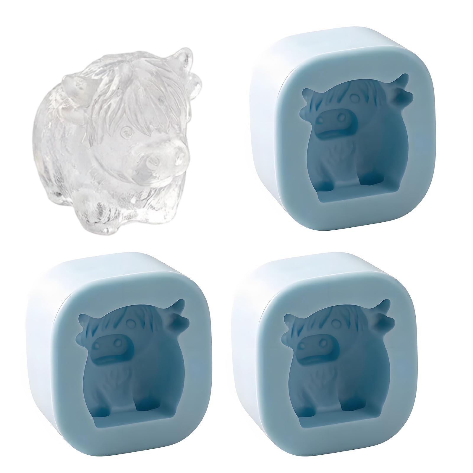 ZEPFJHE Cattle Ice Tray Dishwasher Safe Easy Demolding for Freezing Beverages Desserts Treats Kitchen Baking Equipment