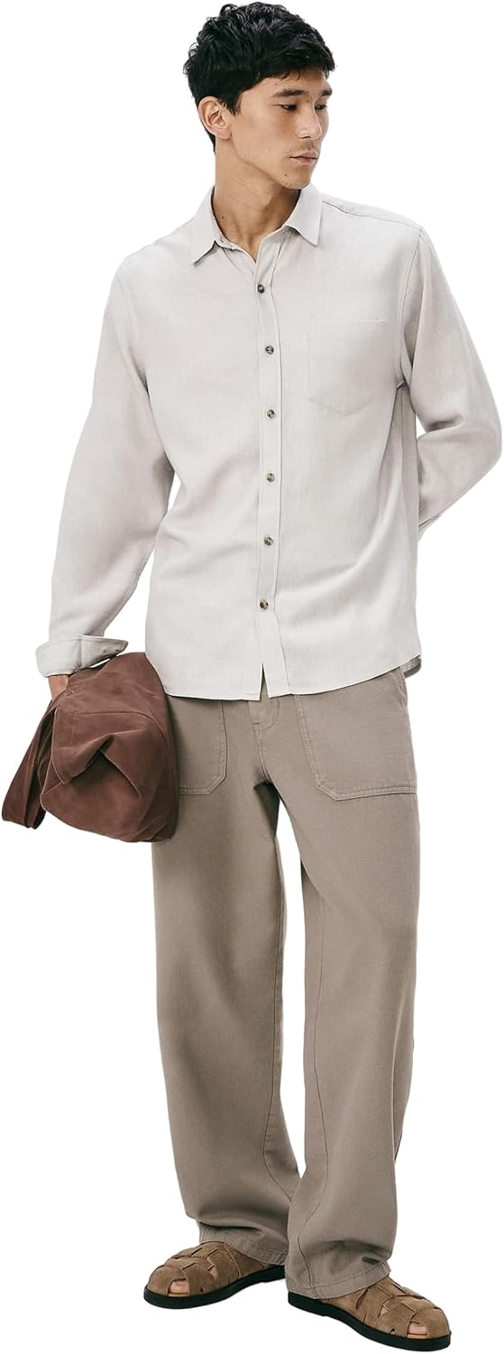 Camisa Em Linho Hering Manga Longa Slim Masculina