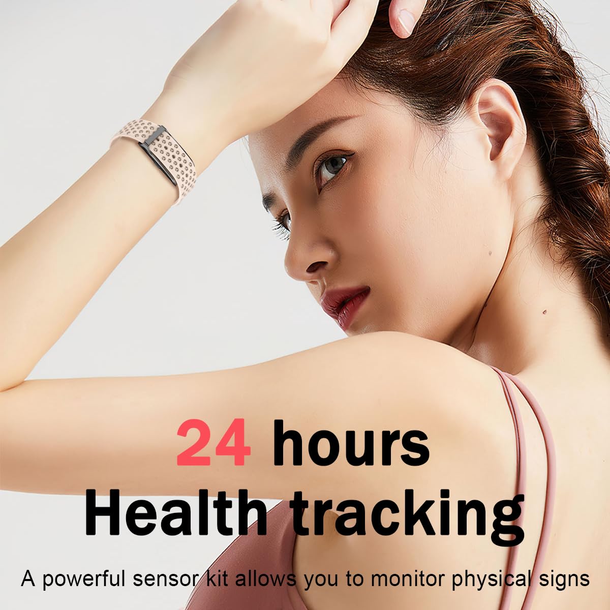 Santé Fitness Tracker, Portable Smart Bracelet pour Hommes Femmes, 127 Modes de Sport, Moniteur de Sommeil, 10M étanche à l'eau, Rappel D'appel, Réveil, Contrôle Photo (Pink)