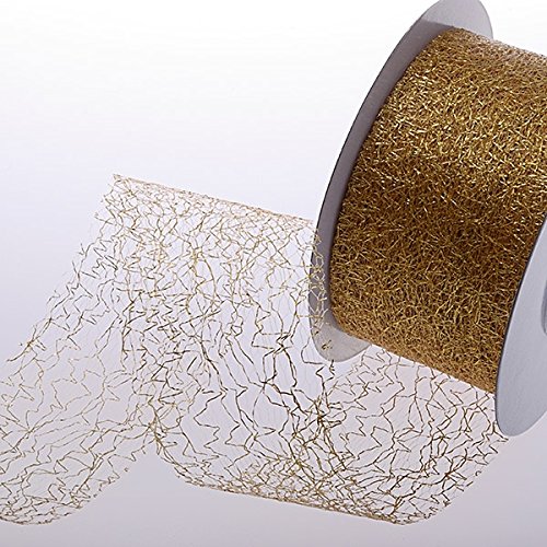 Spiderweb Dekoband - 3cm metallic Gold - Rolle 25m - 67 003-R 30 (0,60€/M) (Gold, 50mm x 25m)