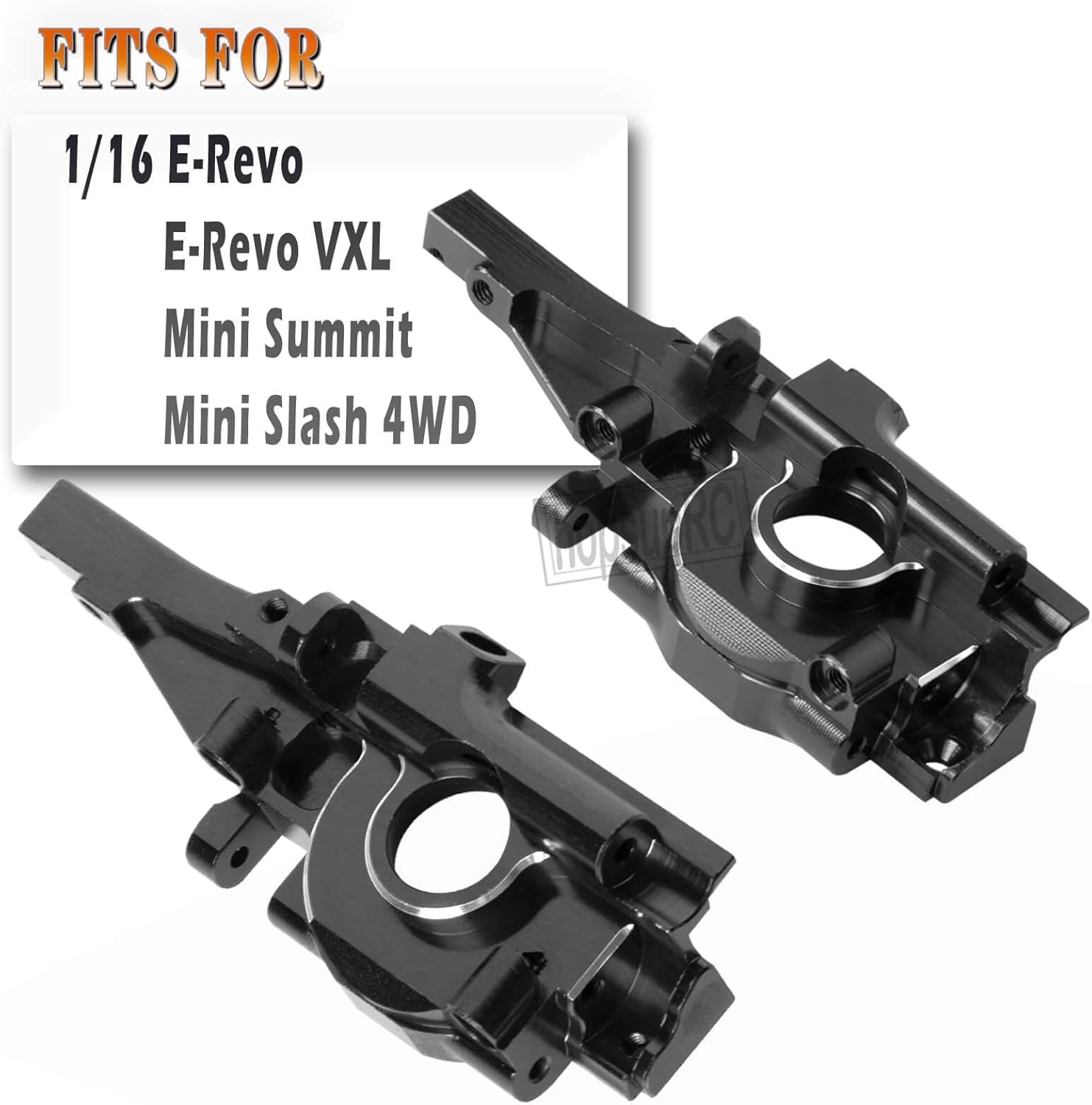 Aluminum Rear Bulkhead Gearbox Upgrades for 1/16 Mini E-Revo Slash Summit RC Car,Alloy Rear Transmission Case Hops Up,Black