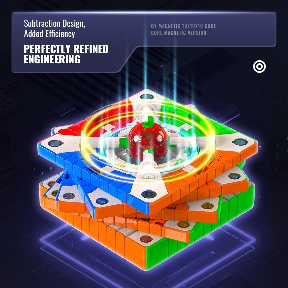 Bukefuno QY Magnetic 10x10 Speed Cube 72MM Magic Stickerless 10 M Education Toys Puzzle Cube 2025 QY 10x10x10 Professional Magnetic Cube