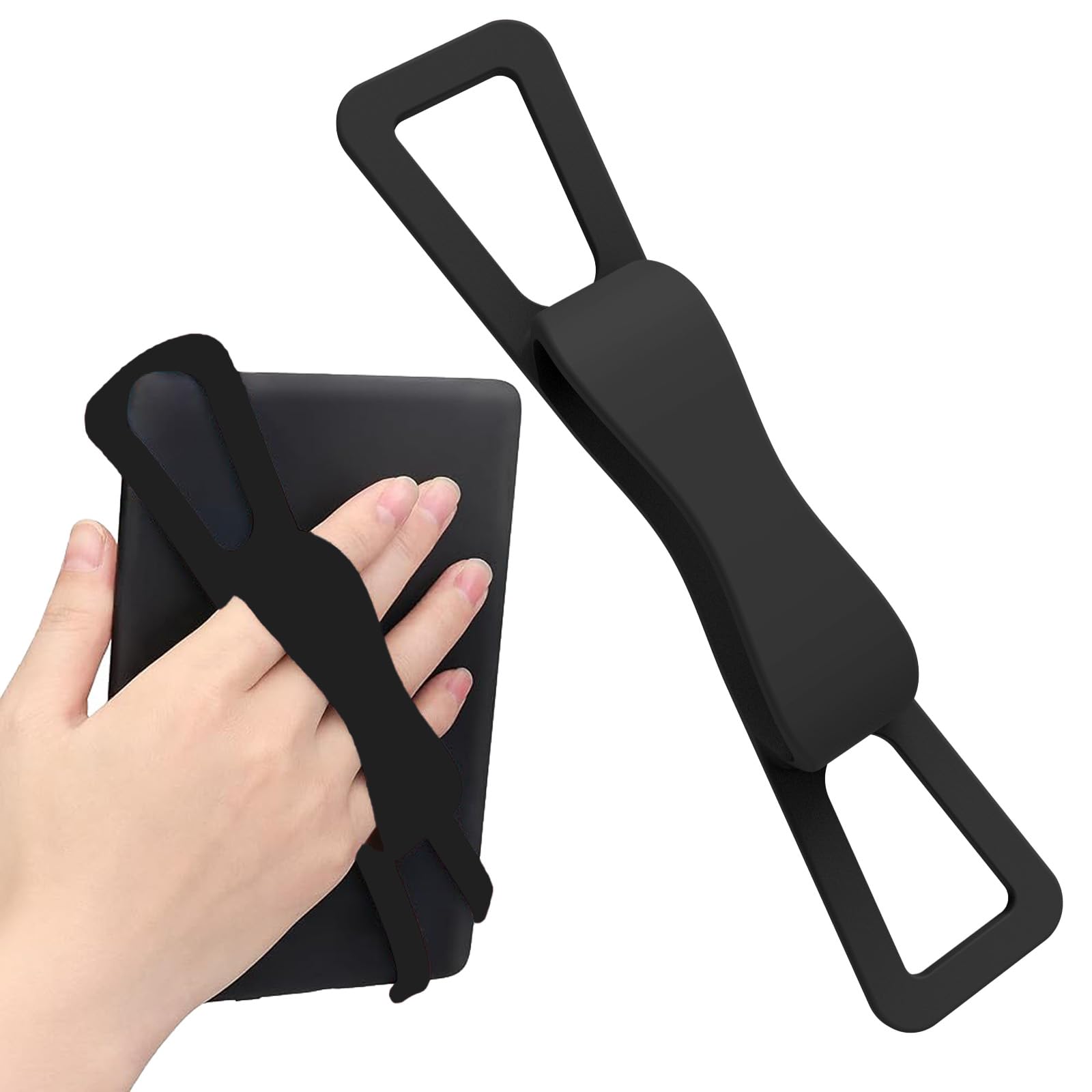 Wygodny pasek na rękę do Kindle i tabletów 11.9-20.3 cm, uniwersalny, o wysokiej elastyczności, uchwyt na palec, do tabletu, papieru białego, Kobo, Oasis, e-booka, telefonu, czarny