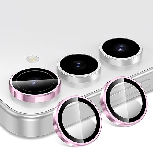 Vista 1370 de para Samsung Galaxy Z Flip 7 Protector de Lente de Cámara, Cubierta de Lente de Vidrio Templado con Anillo de Metal Individual, [Fuerte Adhesión] 1