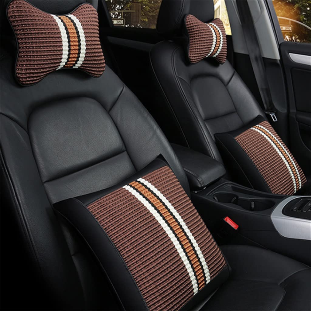 Poggiatesta per Auto Cuscino per Collo Seggiolino per Auto Supporto per Collo Anteriore è Realizzato in Materiale di Seta di Ghiaccio Pelle (Color : Brown)