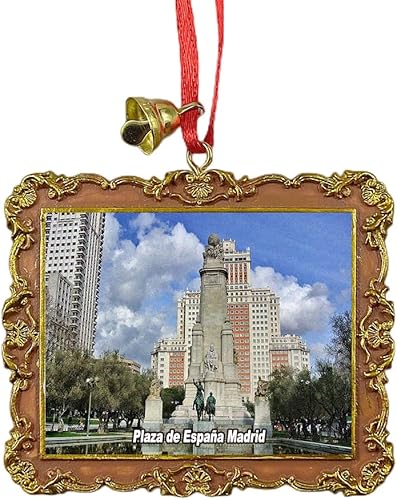 Plaza de España Madrid Spain Travel Souvenir Xmas Tree Ornament Hanging Pendant Home Christmas Party Decoration