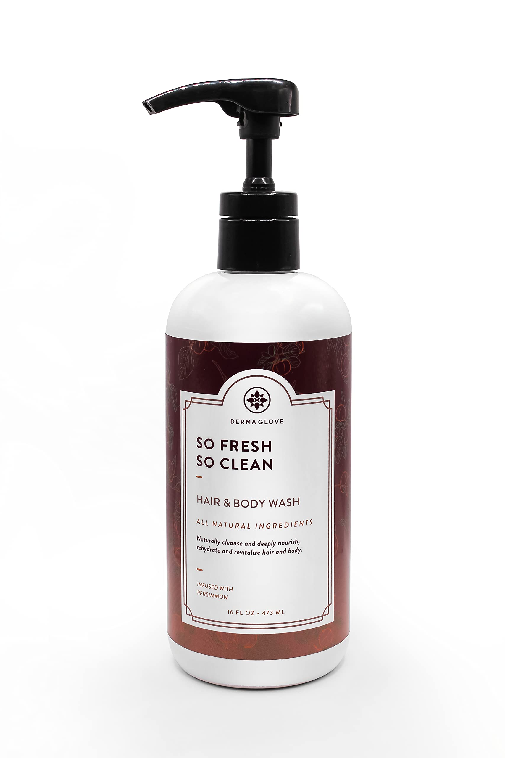 SO FRESH SO CLEAN by DERMAGLOVE - 3-in-1 cleansing solution for skin, scalp, and hair. Blended organic, botanical, plant-based ingredients; combined to nourish, rehydrate and revitalize, 16 oz