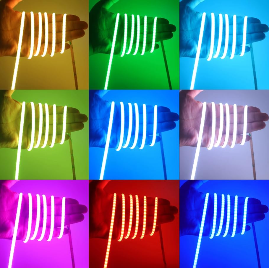 Tira LED RGB COB de 5 mm 5V 12V 24V Alta Densidad miniatura 7