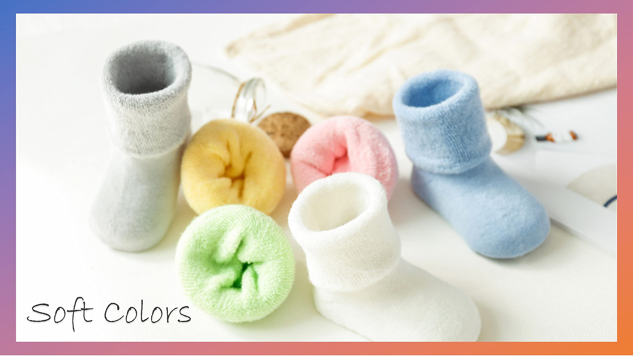 ZIKKU Baby Socks Cotton Breathable Anti Skid Thick Warm Kids Socks for 0-12 Months (Pink) 3