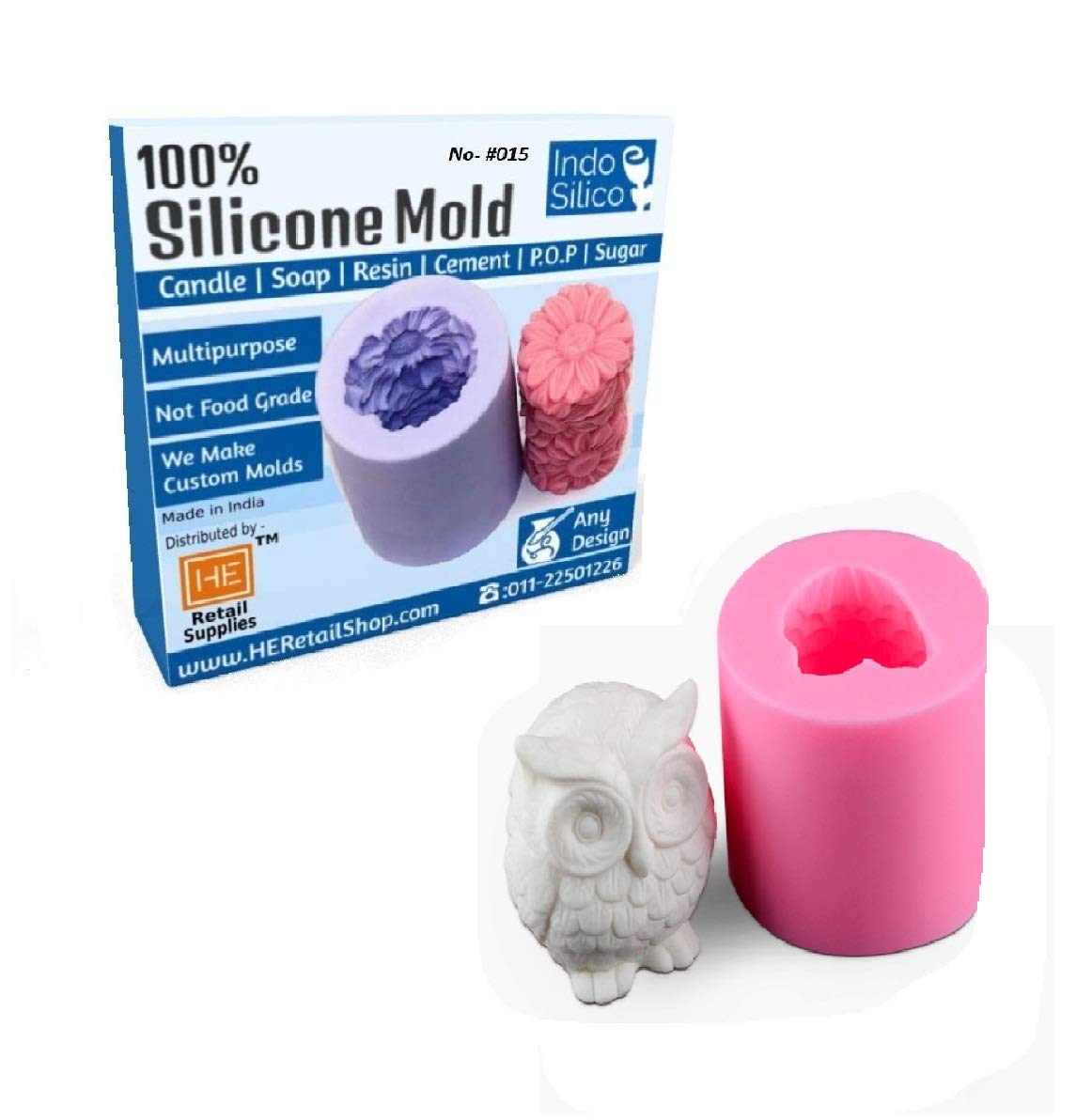 AAY 3D Owl Animal Silicone Soap Mold Resin Clay Candle Molds (Non Food Grade)-image-7