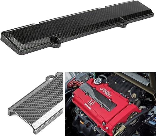 JDM - Cubierta de válvula de motor de fibra de carbono compatible con Honda Civic B16 B18 VTEC Type-R Style